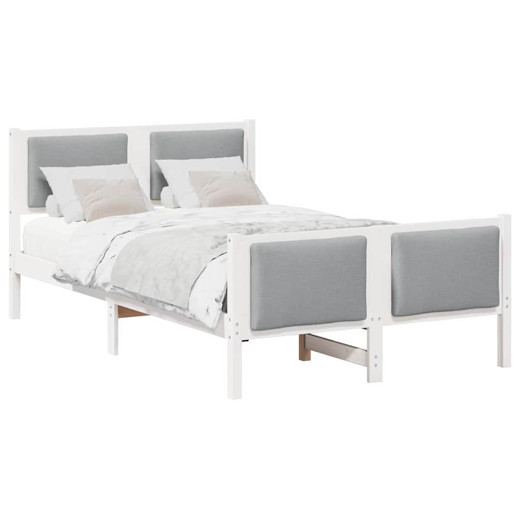 Bed Frame with Headboard Light Grey 120 x 190 cm Fabric